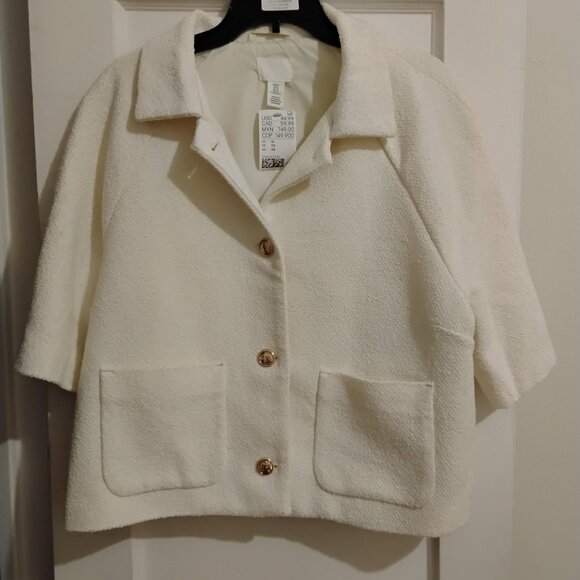 Cream Tweed Jacket with gold buttons - Picture 2 of 3